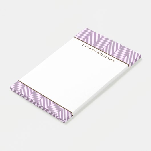 Girly Violet Herringbone Pattern Post-it® Notes (Schuin)