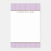 Girly Violet Herringbone Pattern Post-it® Notes (Voorkant)