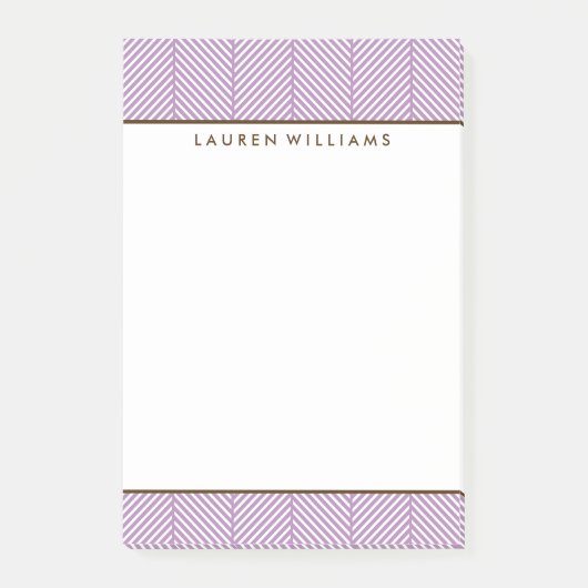 Girly Violet Herringbone Pattern Post-it® Notes (Voorkant)