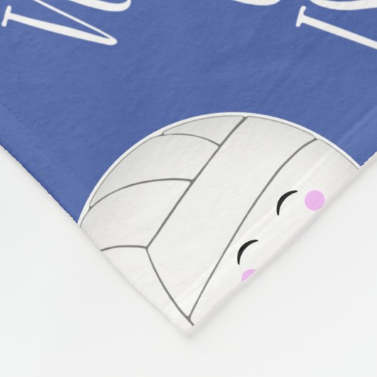 Girly volleybal Kawaii emoji en typografie Fleece Deken (Hoek)