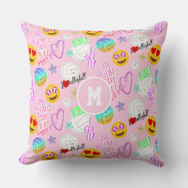 girly volleyball kawaii emoji gekleed uitzicht kussen