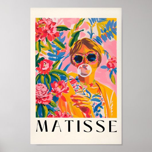 Girly Wall Art, Funky Decor, Roze Matisse Print, D Poster (Voorkant)