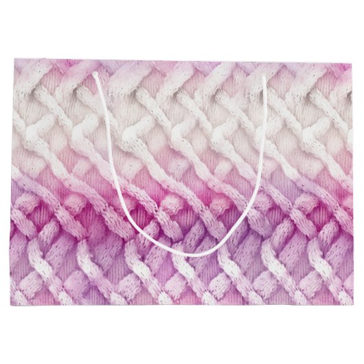 Girly Warm Roze Wit Abstract Groot Cadeauzakje (Achterkant)