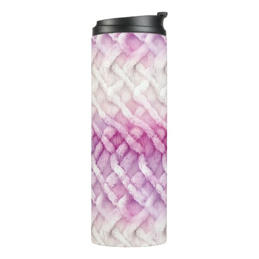 Girly Warm Roze Wit Abstract Thermosbeker (Gedraaid links)