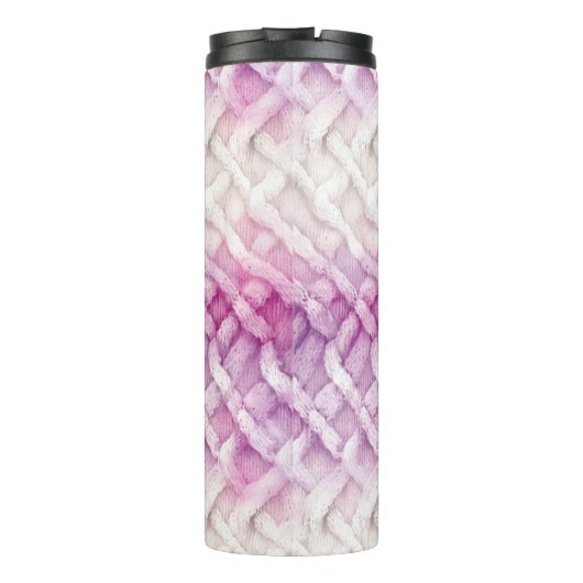 Girly Warm Roze Wit Abstract Thermosbeker (Achterkant)