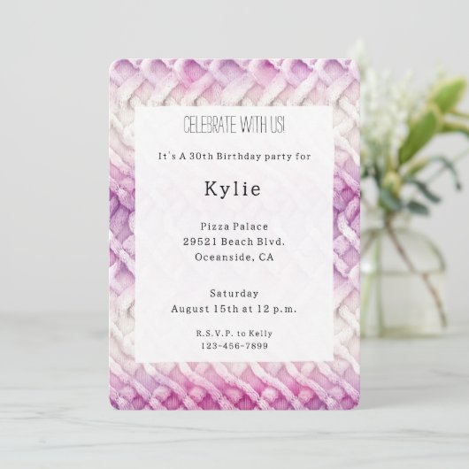 Girly Warm Roze Wit Abstract Verjaardag Kaart (Staand voorkant)