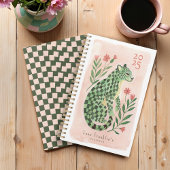 Girly Waterverf Abstracte Geruite Cheetah Bloemen Planner