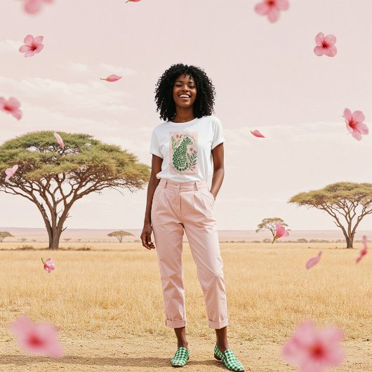 Girly Waterverf Bloemen Abstracte Geruite Cheetah Tri-Blend Shirt