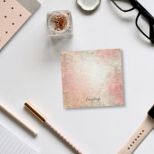 Girly Waterverf bloemenmonogram | Roze en groen Post-it® Notes