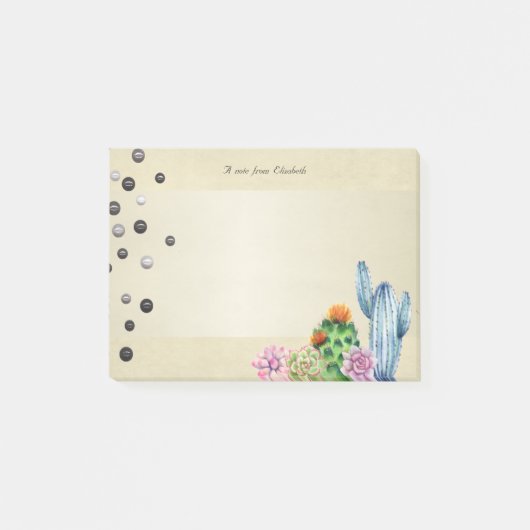 Girly Waterverf Cactus, Pearls - Post-it® Notes (Voorkant)