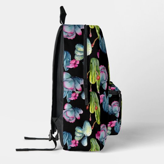 Girly Waterverf Exotische Wildflower Cactus Patter Bedrukte Rugzak (Links)