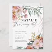 Girly waterverf floral 30th verjaardag roze blauw (Voorkant)