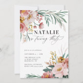 Girly waterverf floral 30th verjaardag roze blauw (Voorkant)