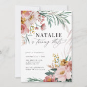 Girly waterverf floral 30th verjaardag roze blauw (Voorkant)