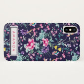 Girly waterverf Flowers vlinders jouw naam Case-Mate iPhone Case (Achterkant (horizontaal))