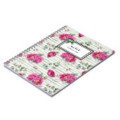 Girly Waterverf Greenery White Flowers Pattern Notitieboek (Linkerzijde)