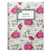 Girly Waterverf Greenery White Flowers Pattern Notitieboek (Voorkant)