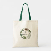 Girly Waterverf Greenery Wreath | Monogram Tote Bag (Achterkant)