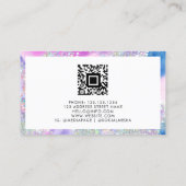 Girly Waterverf Holographic Glitter Artist Contactkaartje (Achterkant)