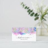 Girly Waterverf Holographic Glitter Artist Contactkaartje (Staand voorkant)