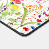 Girly Waterverf Kleurrijke Wildflower Gepersonalis Bureaumat (Hoek)