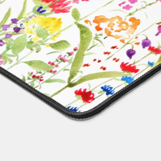 Girly Waterverf Kleurrijke Wildflower Gepersonalis Bureaumat (Hoek)