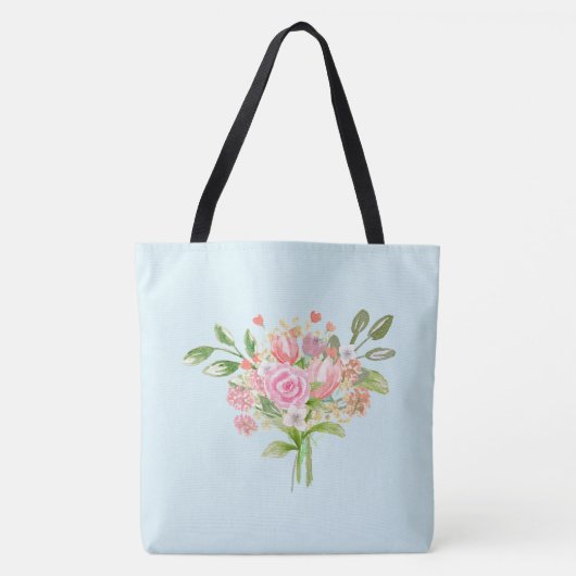 Girly Waterverf lentebloemen Tote Bag (Voorkant)