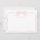 Girly Waterverf Pink Bow Vrijgezellenfeest Bedankkaart (Voorkant)