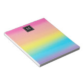 Girly Waterverf Rainbow Monogram Kinder Notitieblok (Schuin)