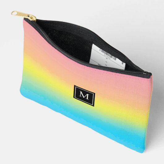 Girly Waterverf Rainbow Monogram School Etui (Open)