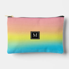 Girly Waterverf Rainbow Monogram School Etui