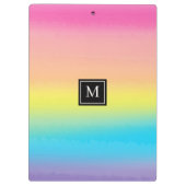 Girly Waterverf Rainbow Monogram School Klembord (Achterkant)