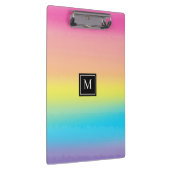 Girly Waterverf Rainbow Monogram School Klembord (Rechts)