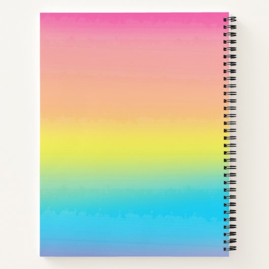 Girly Waterverf Rainbow Monogram School Notitieboek (Achterkant)