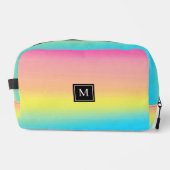 Girly Waterverf Rainbow Monogram School Toilettasje (Voorkant)