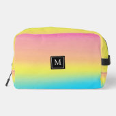 Girly Waterverf Rainbow Monogram School Toilettasje (Achterkant)