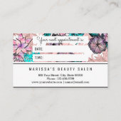 Girly Waterverf Roos Gold Floral Appointment Card Afsprakenkaartje (Achterkant)