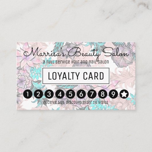 Girly Waterverf Roos Gold Floral Loyalty Punch (Voorkant)