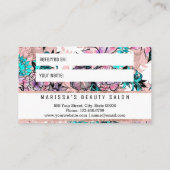 Girly Waterverf Roos Gold Floral verwijzingskaart Aanbevelingskaartje (Achterkant)