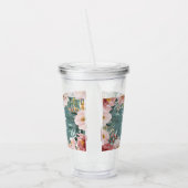 Girly waterverf roze bloemenverjaardag elegante ma acryl drinkbeker (Links)