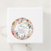 Girly waterverf roze bloemenverjaardagsfoto bedankjes labels (In situ)