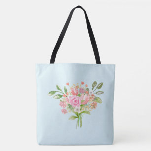 Girly Waterverf Spring Flowers Tote Bag