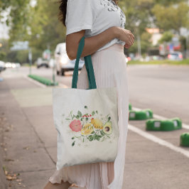 Girly Waterverf Tropische Citrusvruchten | Monogra Tote Bag
