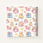 Girly Whimsical Unicorns Monogrammed Scheduler | Notitieboek (Achterkant)