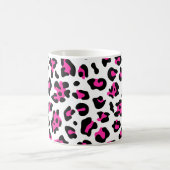 Girly White Black en Hot Pink Leopard Koffiemok (Center)