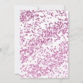 Girly White Bright Pink Glitter Dust Sweet 16 Kaart (Achterkant)