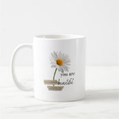 Girly White Daisy Flower  Coffee Mok (Links)