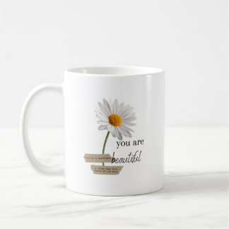 Girly White Daisy Flower  Coffee Mok