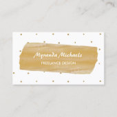 Girly White en Gold Polka Dots Washi Tape Design Visitekaartje (Voorkant)