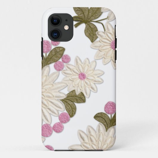 Girly White en Pink Daisies iPhone 5 Hoesje (Achterkant)